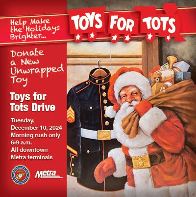 Toys for Tots drive Dec.10 Santa with a sack of toys